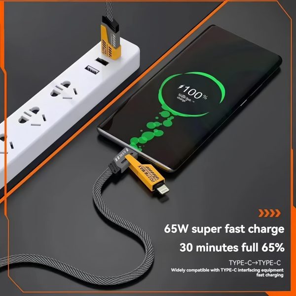 4-in-1 Multi USB Charging Cable – Fast PD Charger Cord with Lightning & Type-C Connectors for iPhone, iPad, Samsung, MacBook